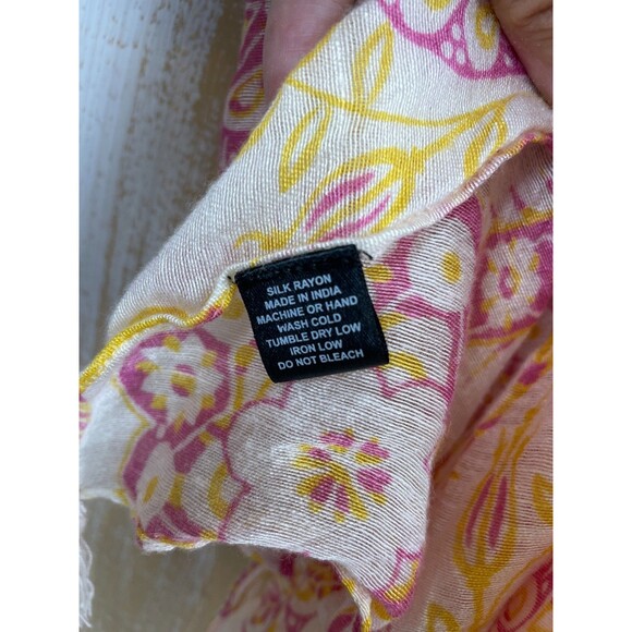 Metropolitan Museum of Art Open Kimono Cover Up Pink White One Size Silk Blend - Picture 6 of 8